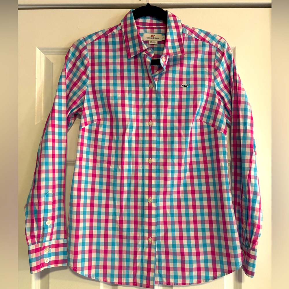 Vineyard Vines Multicolor Checkered Shirt, size 2